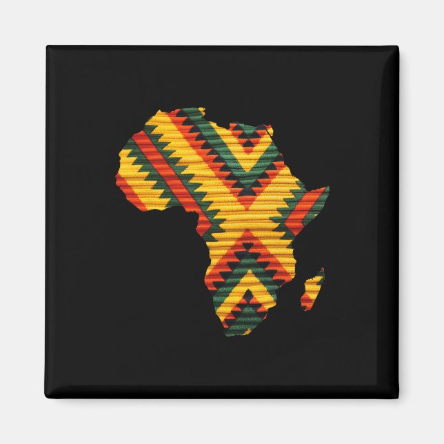 African Map Kente Art Pattern Men Women Black Hist Magnet (Front)