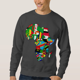 African Map of Africa flags within country maps Sweatshirt