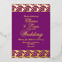 African Marking Wedding Pressed  Foil Invitation