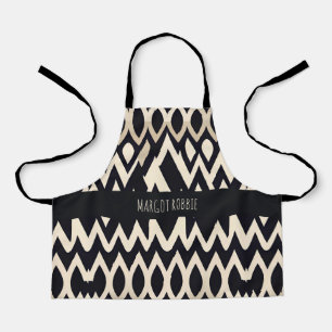 African Marocco Waves Geometric Gold Pattern Apron
