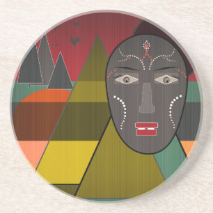 African mask coaster