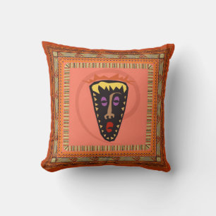 African mask cushion