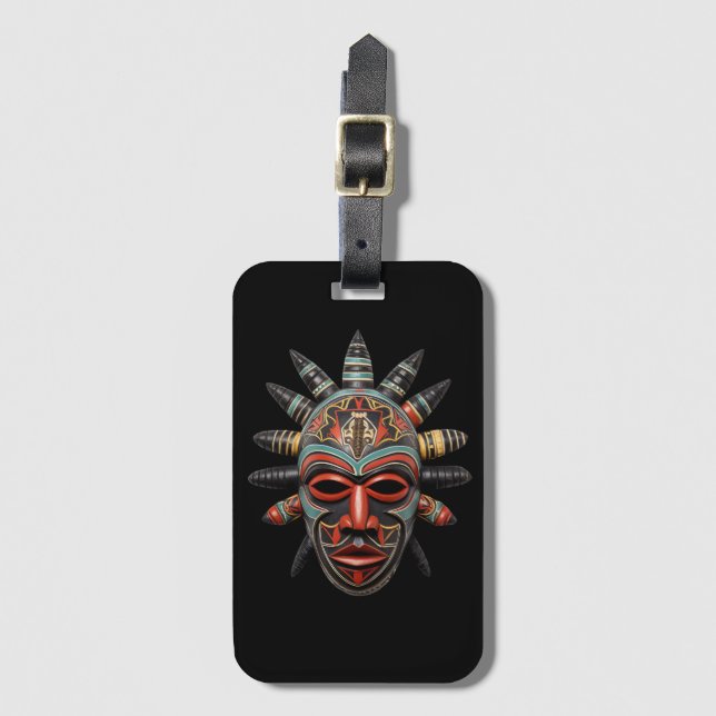 African Mask Luggage Tag (Front Vertical)
