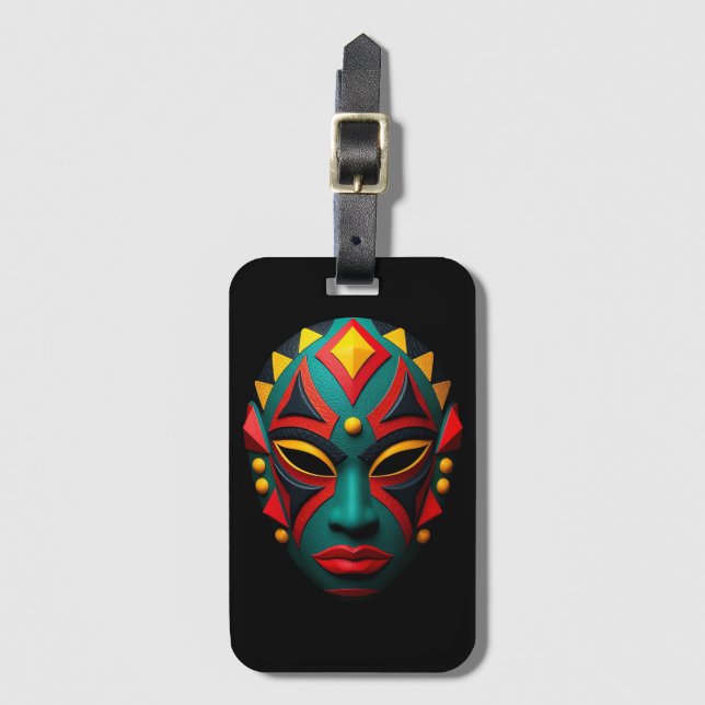 African Mask Luggage Tag (Front Vertical)