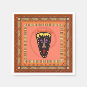 African mask napkin