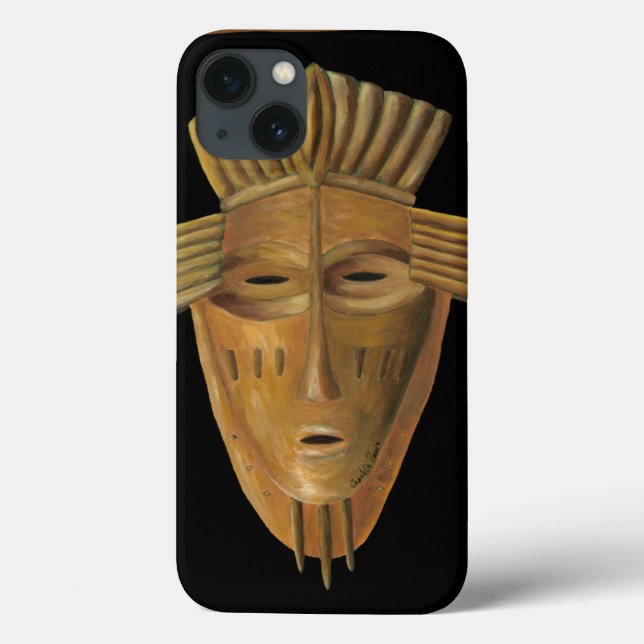 African Mask Painting by Chariklia Zarris Case-Mate iPhone Case (Back)