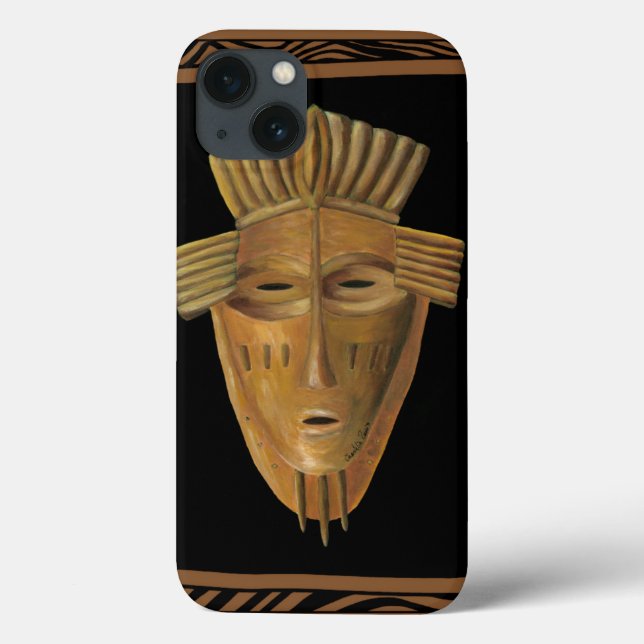 African Mask Painting by Chariklia Zarris Case-Mate iPhone Case (Back)