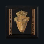 African Mask Painting by Chariklia Zarris Gift Box<br><div class="desc">Chariklia Zarris created this painting of an African mask. Many of these masks are used in ceremonies so a community of people can communicate with deceased ancestors or the spirits of animals. Bring a bit of traditional African culture into your home!</div>