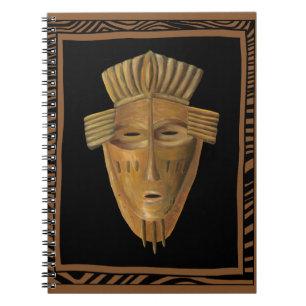 African Mask Painting by Chariklia Zarris Spiral Notebook