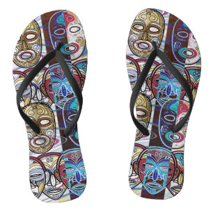 African Masks V2 Jandals
