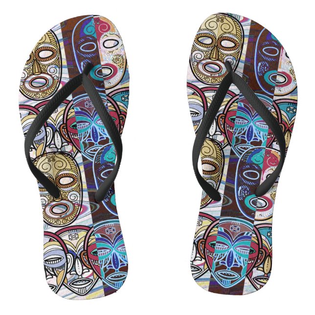 African Masks V2 Jandals (Footbed)