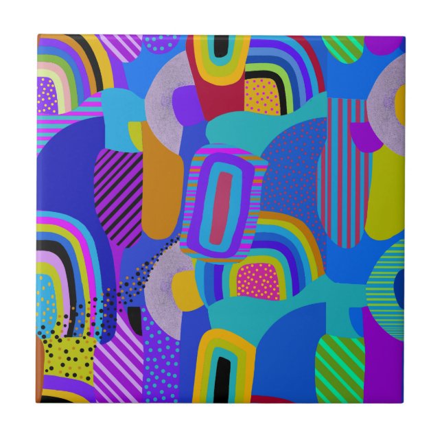 African Maximalist Landscape Map Tile (Front)