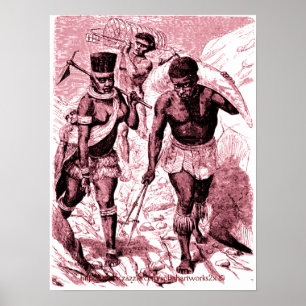 African men & women captives porters -1860's poster