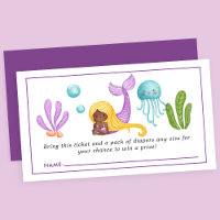 African Mermaid Ocean Baby Shower Diaper Raffle