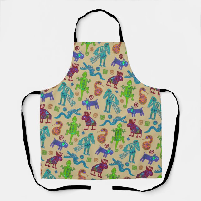 African Mexican Culture Primitive Tribal Pattern 1 Apron (Front)