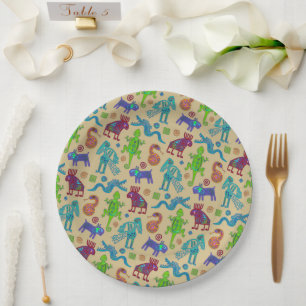 African Mexican Culture Primitive Tribal Pattern 1 Paper Plate