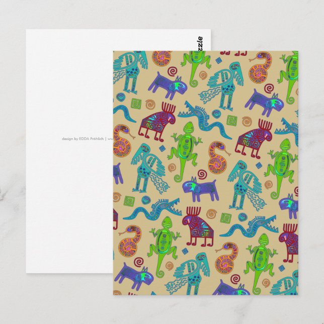 African Mexican Culture Primitive Tribal Pattern 1 Postcard (Front/Back)