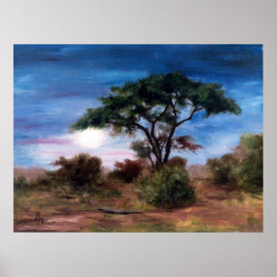 African Moon Poster Print