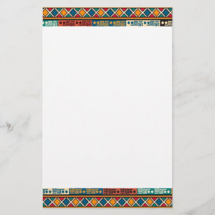 African Motif Colourful Decorative Pattern Design Stationery