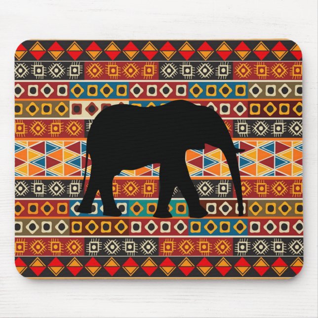 African Motif Colourful Decorative Pattern Mouse Pad (Front)