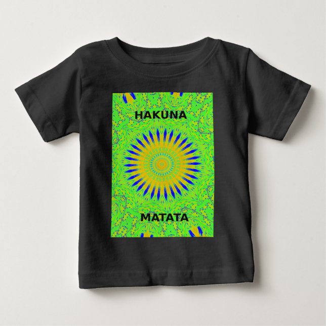 African Motif Design in Green and Gold Art Print Baby T-Shirt (Front)