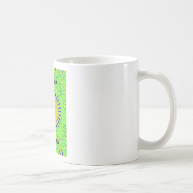 African Motif Design in Green and Gold Art Print Coffee Mug (Right)