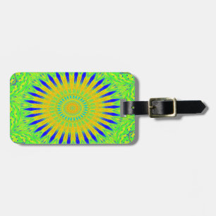 African Motif Design in Green and Gold Art Print Luggage Tag