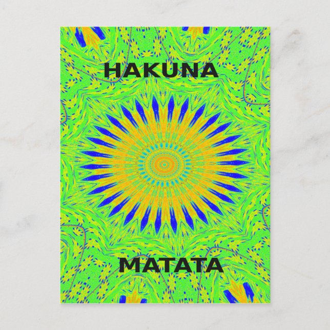 African Motif Design in Green and Gold Art Print Postcard (Front)