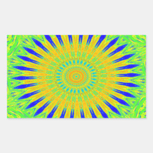 African Motif Design in Green and Gold Art Print Rectangular Sticker