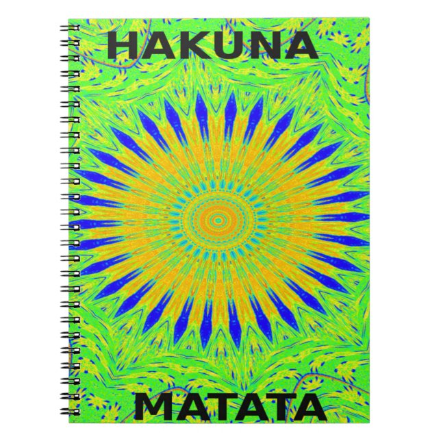 African Motif Design in Green and Gold Art Print Spiral Notebook (Front)