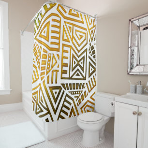 African Motif Digital Graphic Shower Curtain