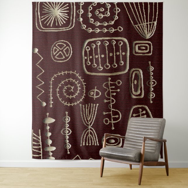 African Motif  Print Tapestry (In Situ)