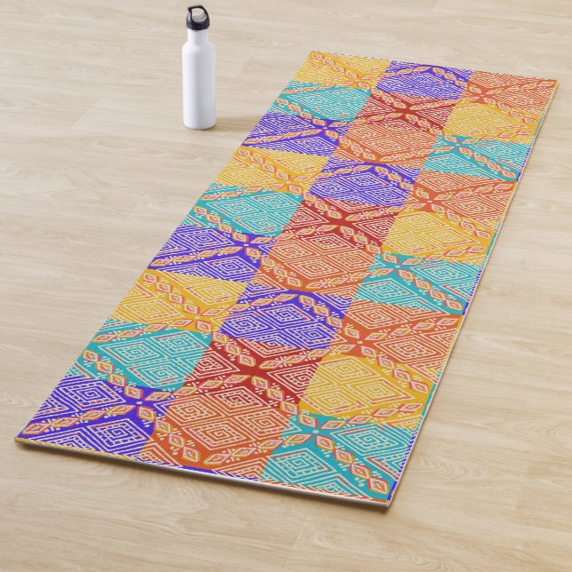 African Mud Cloth Inspired | Two Designs Yoga Mat (In Situ)