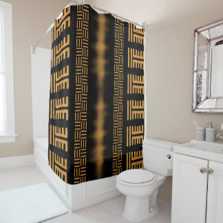 African Mud Cloth Shower Curtain Design