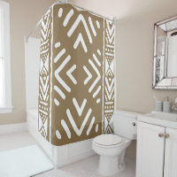 African Mud Cloth Shower Curtain Design