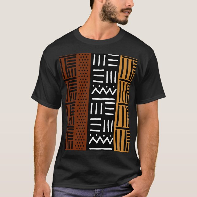 African Mud Cloth Style T-Shirt (Front)