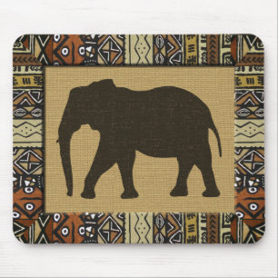 African Mudcloth and Elephant Mouse Pad