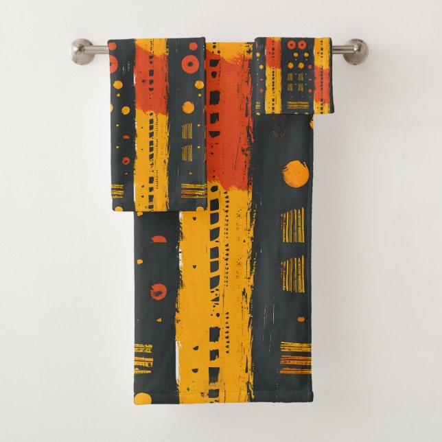 African mudcloth  bath towel set (Insitu)