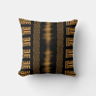 African Mudcloth Bogolan Design Throw Pillow