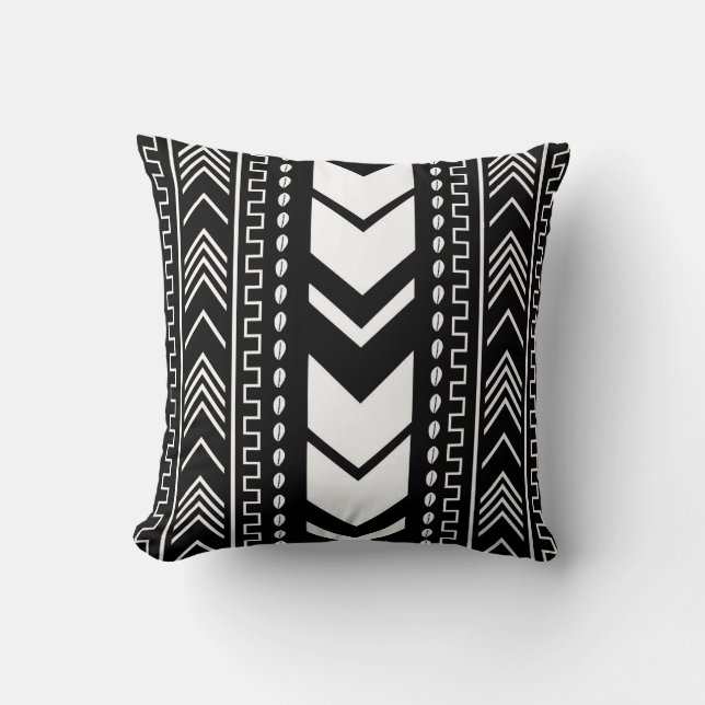 African Mudcloth Bogolan Fabric Design Throw Pillo Cushion (Front)