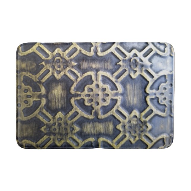 african mudcloth pattern bath mat (Front)