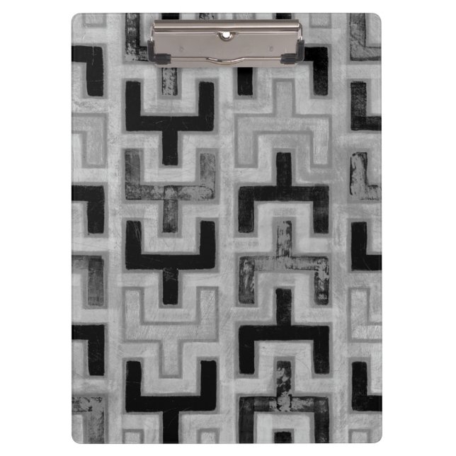 African Mudcloth Textile with Geometric Patterns Clipboard (Front)