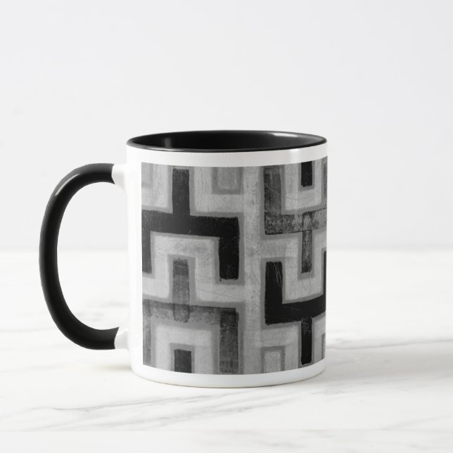 African Mudcloth Textile with Geometric Patterns Mug (Left)
