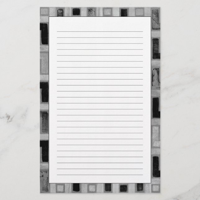 African Mudcloth Textile with Geometric Patterns Stationery (Front)