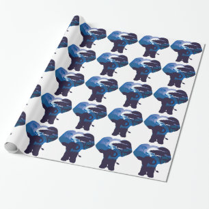 African Night with Elephant 4 Wrapping Paper