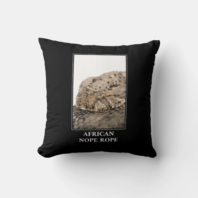 African Nope Rope - Puff adder Snake Danger Cushion (Front)