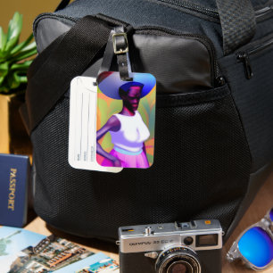 African Old Woman Carrying Vase On Her Head Luggage Tag