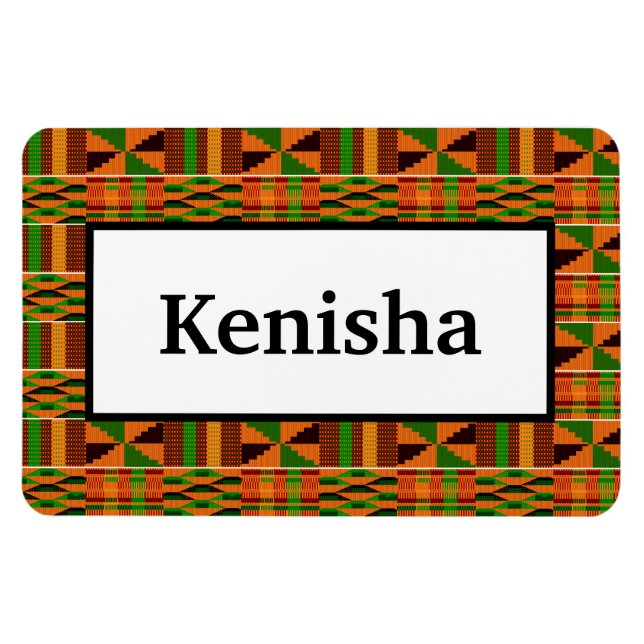 African Orange Classic Kente 4x6 Name Flexible Magnet (Horizontal)