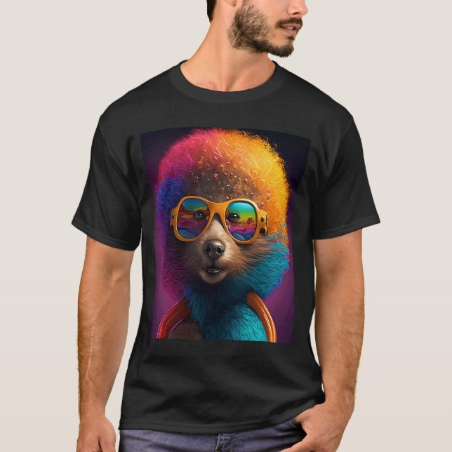 African Otter Pride Pop Black Afro Otter T-Shirt (Front)
