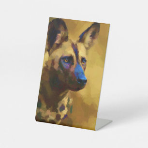 African Painted Dog Pedestal Sign